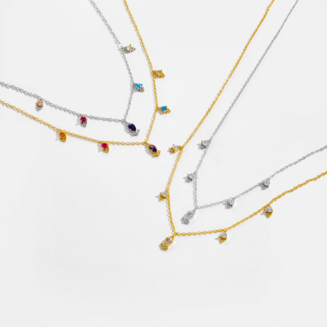 Stellar Gem Drop Necklace