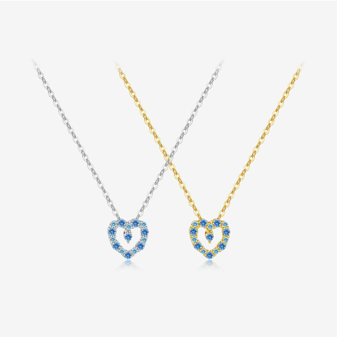 Blue Crush Heart Necklace
