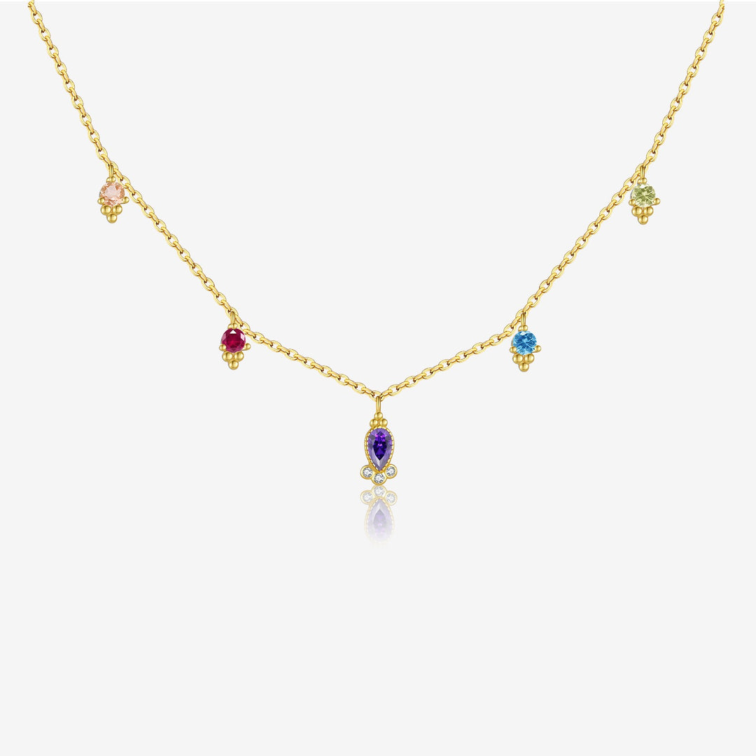 Stellar Gem Drop Necklace
