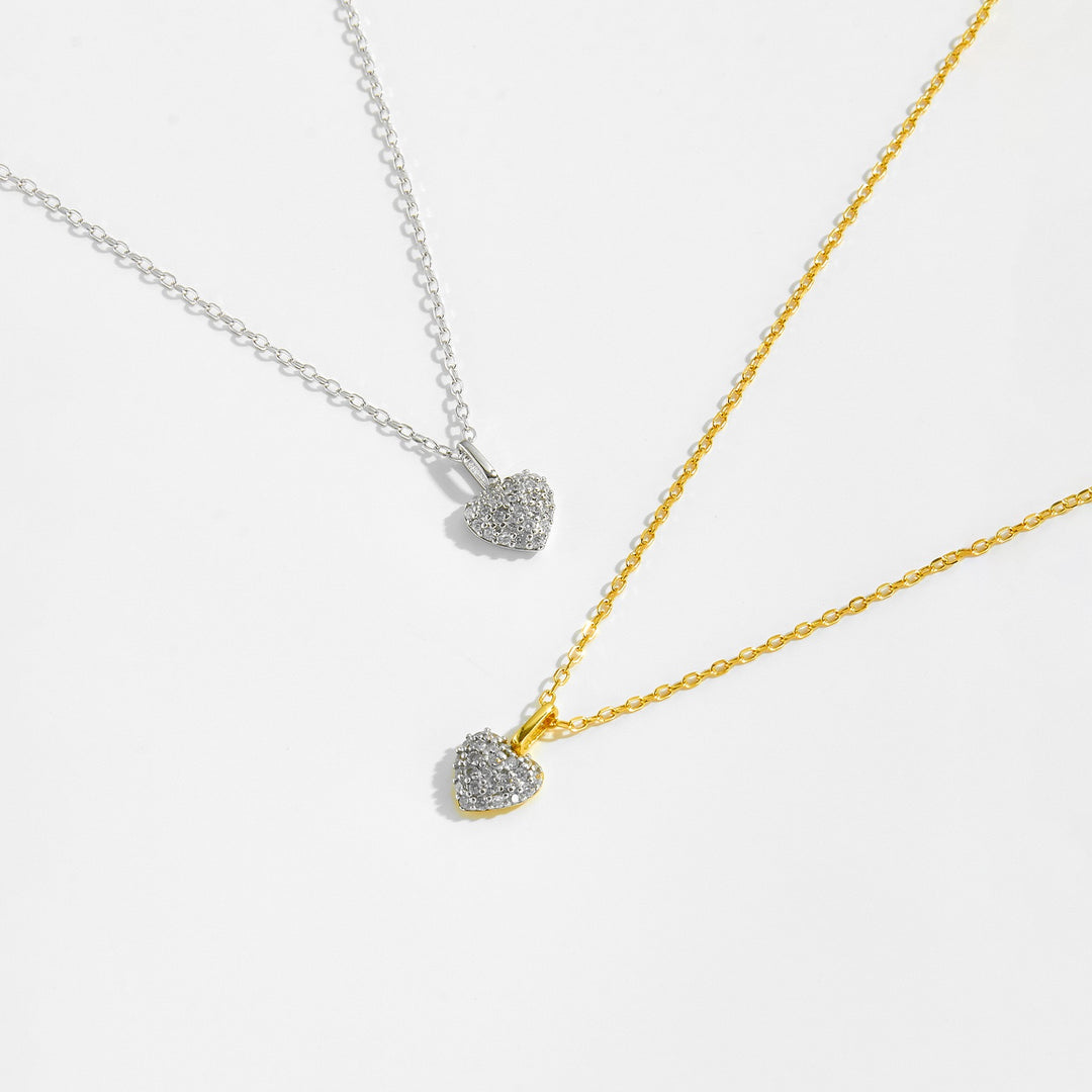 Pavé Heart Pendant Necklace