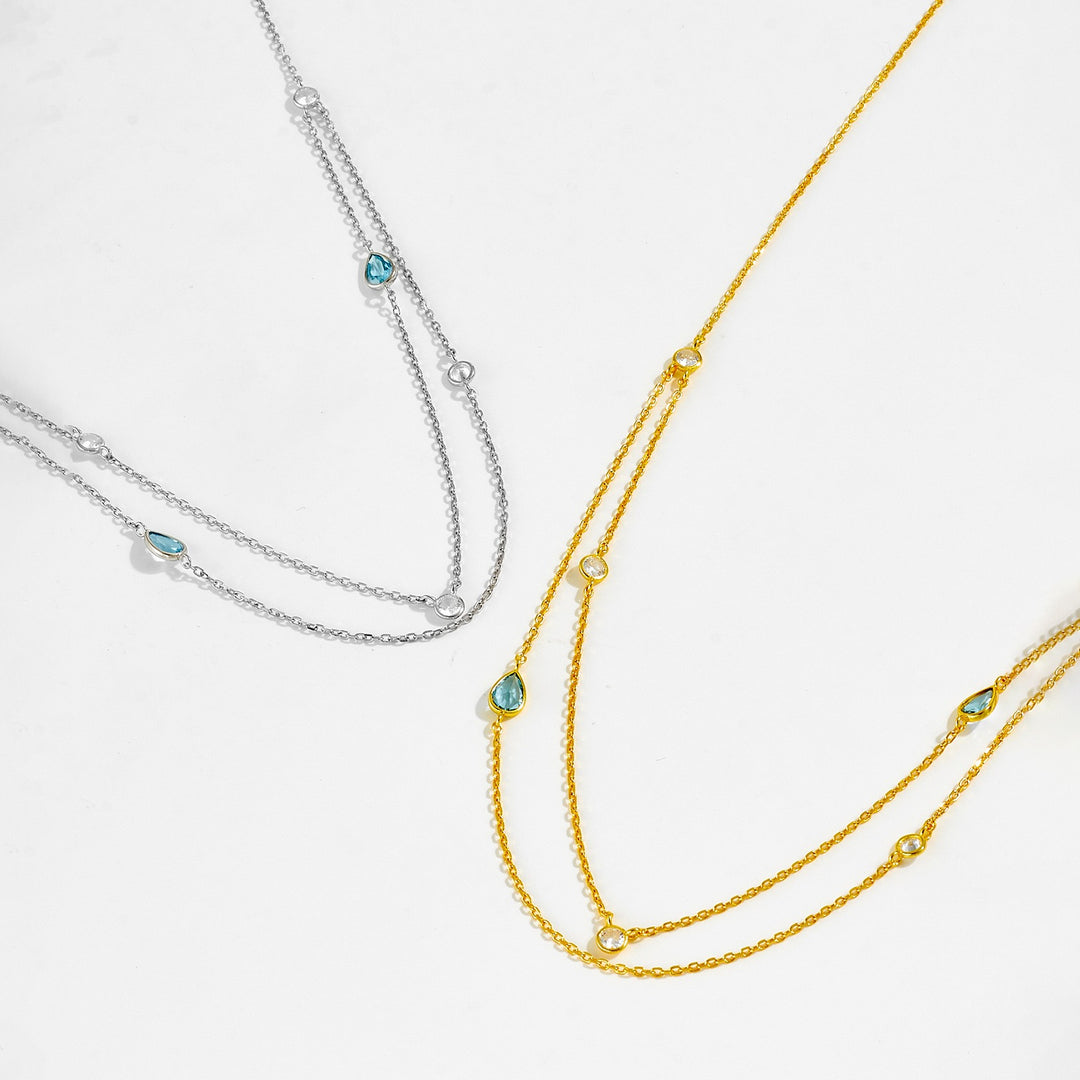 Ocean Drop Double-Layer Necklace