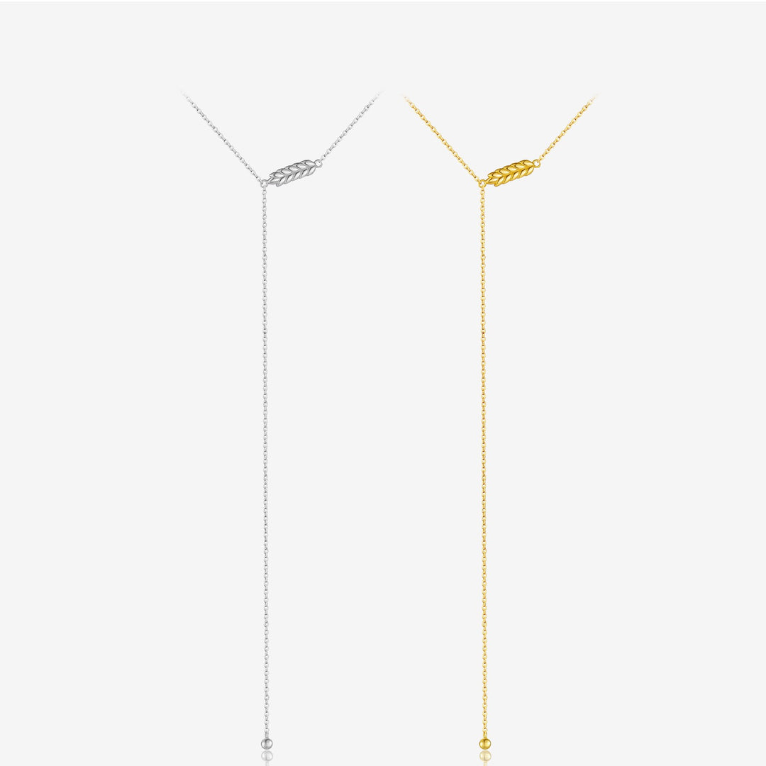 Olive Whisper Lariat Necklace