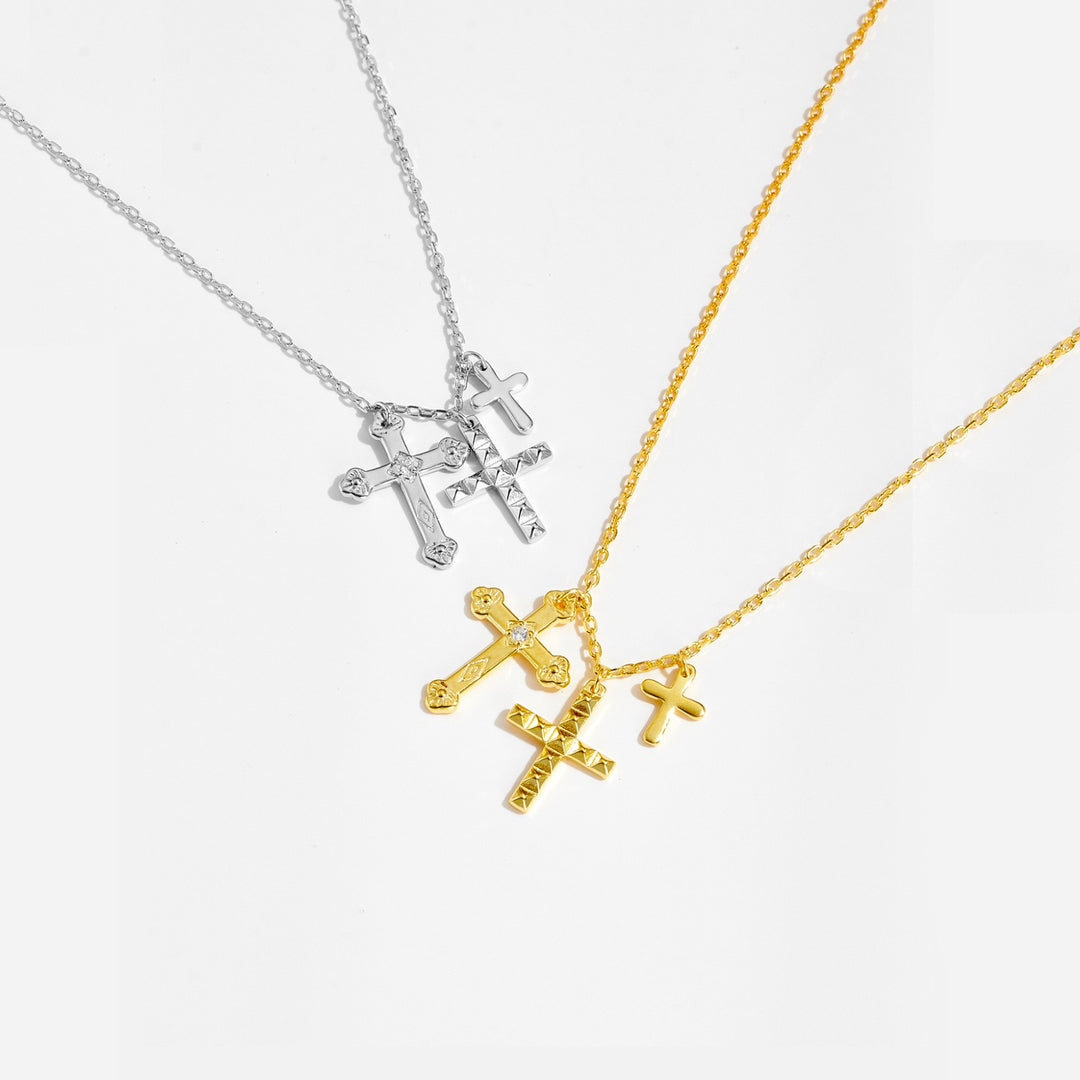 Trinity Cross Trio Necklace