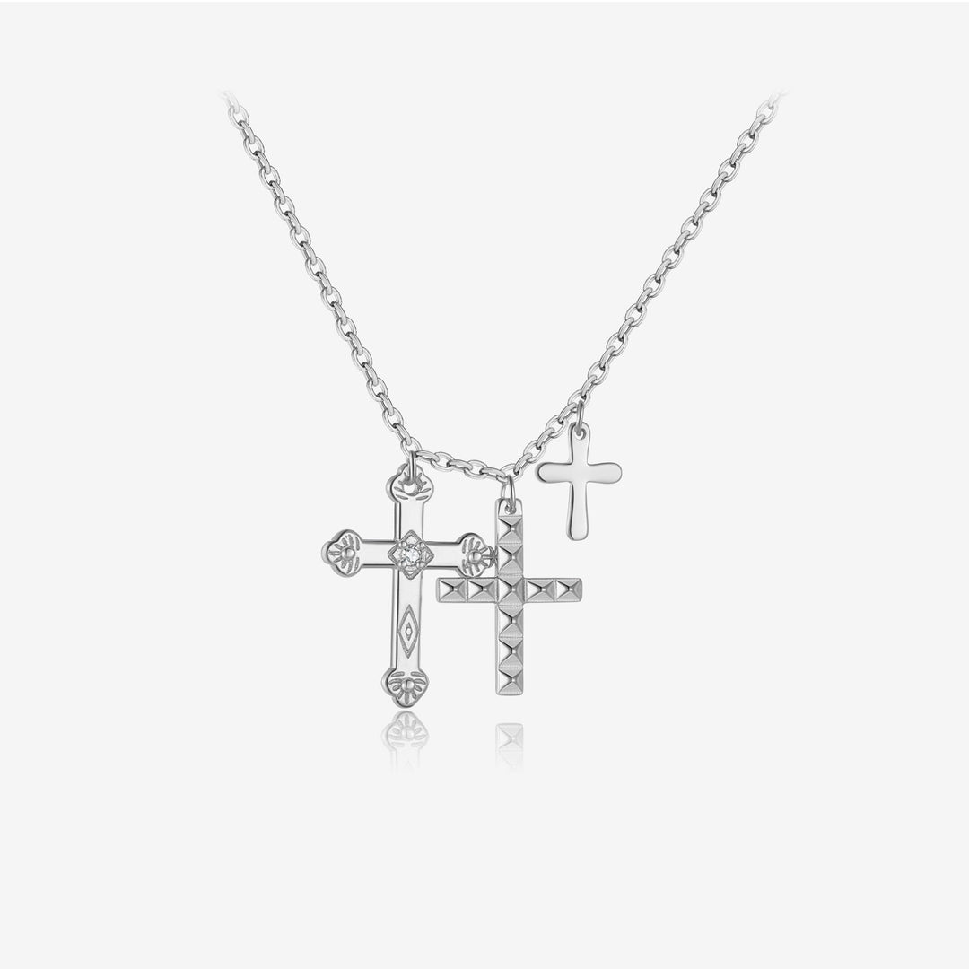 Trinity Cross Trio Necklace