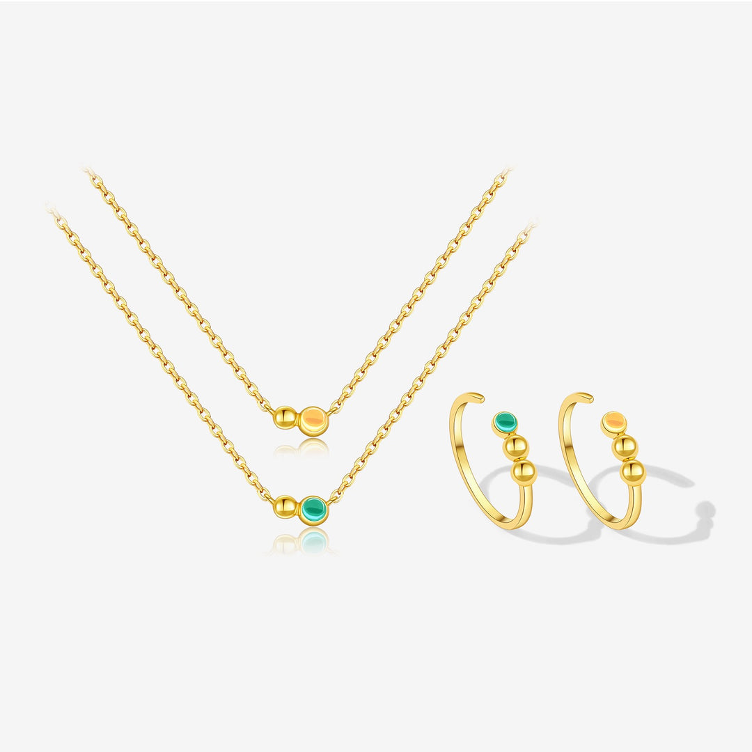 Golden Orbit Trio Ring