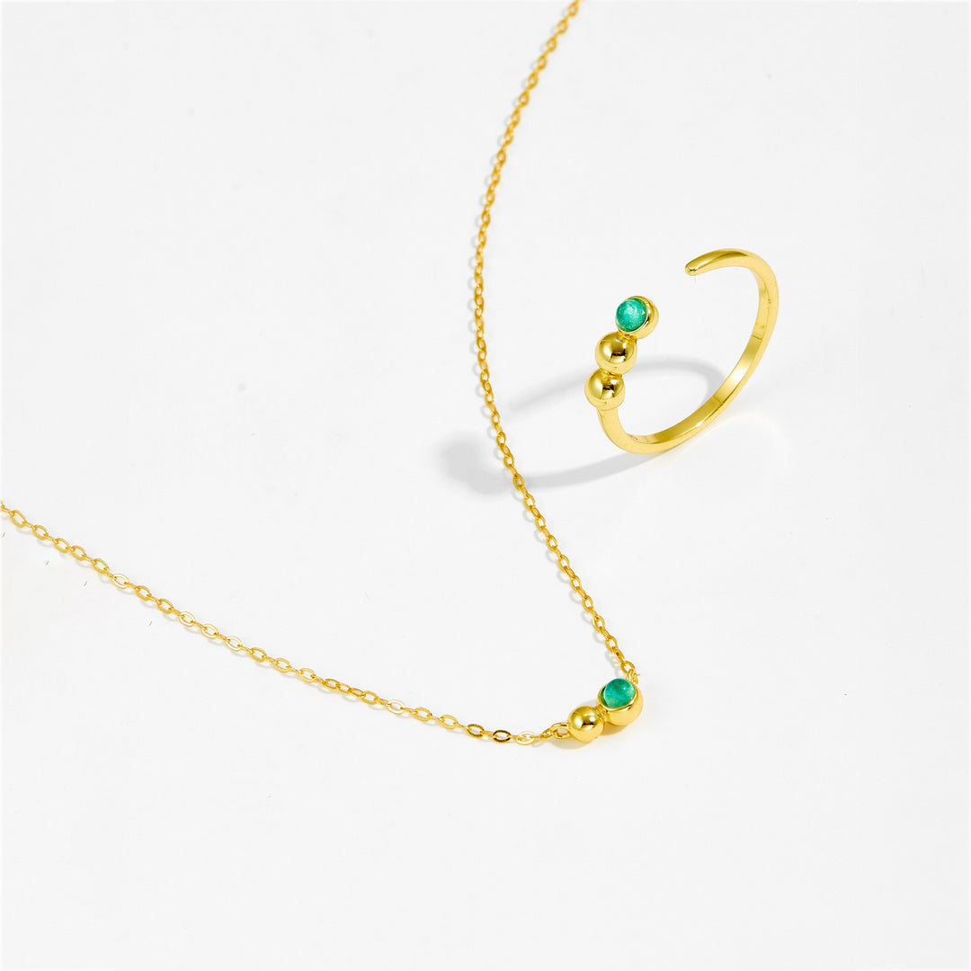 Golden Orbit Trio Necklace