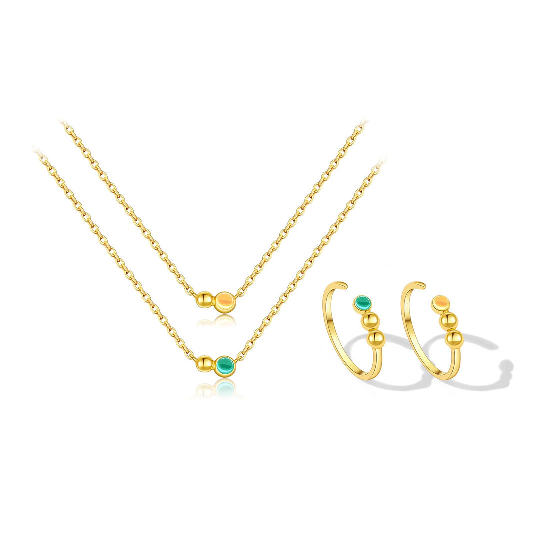 Golden Orbit Trio Necklace