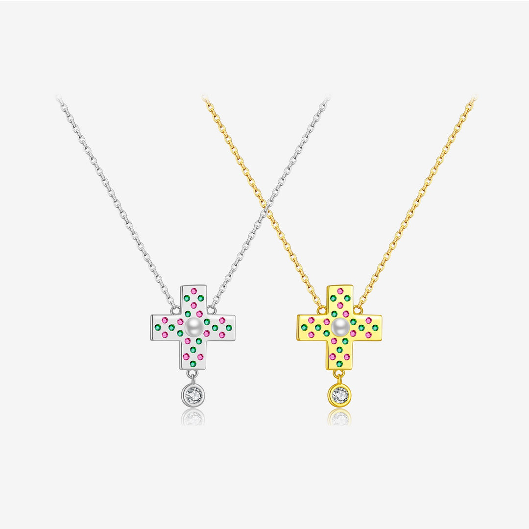Pixel Cross Pendant