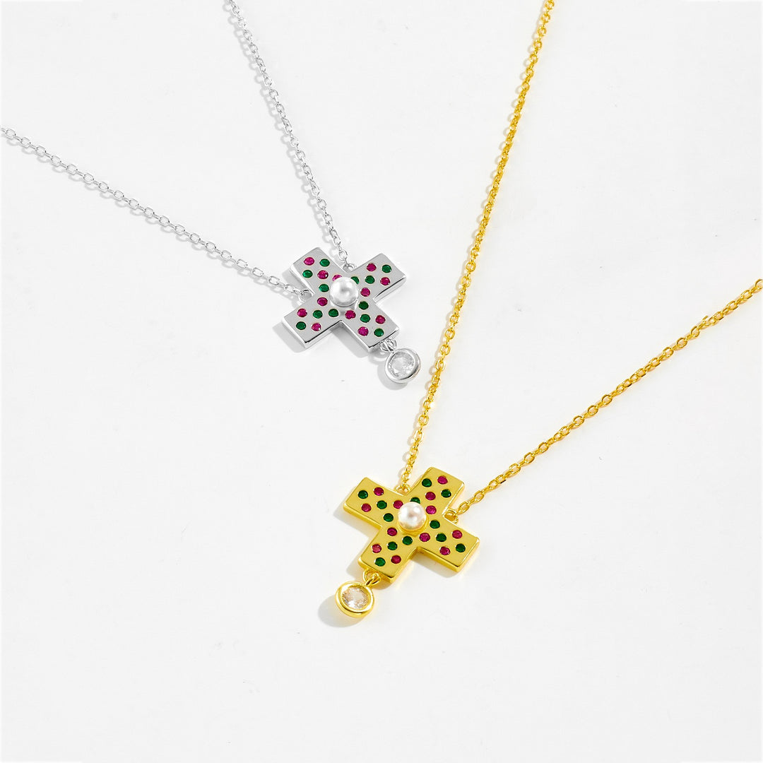Pixel Cross Pendant
