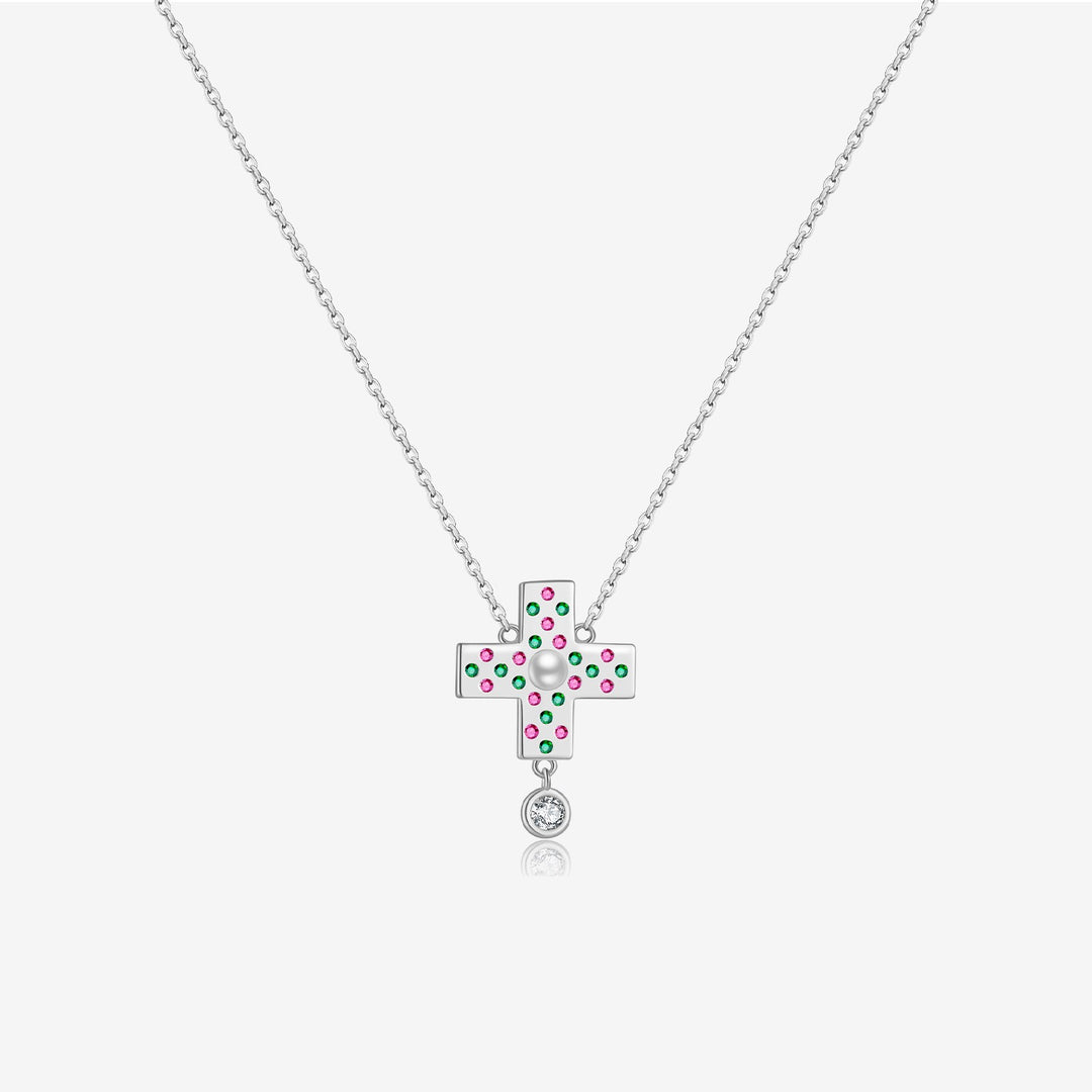 Pixel Cross Pendant