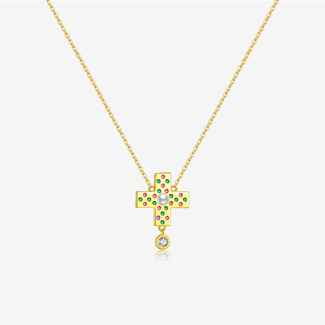 Pixel Cross Pendant