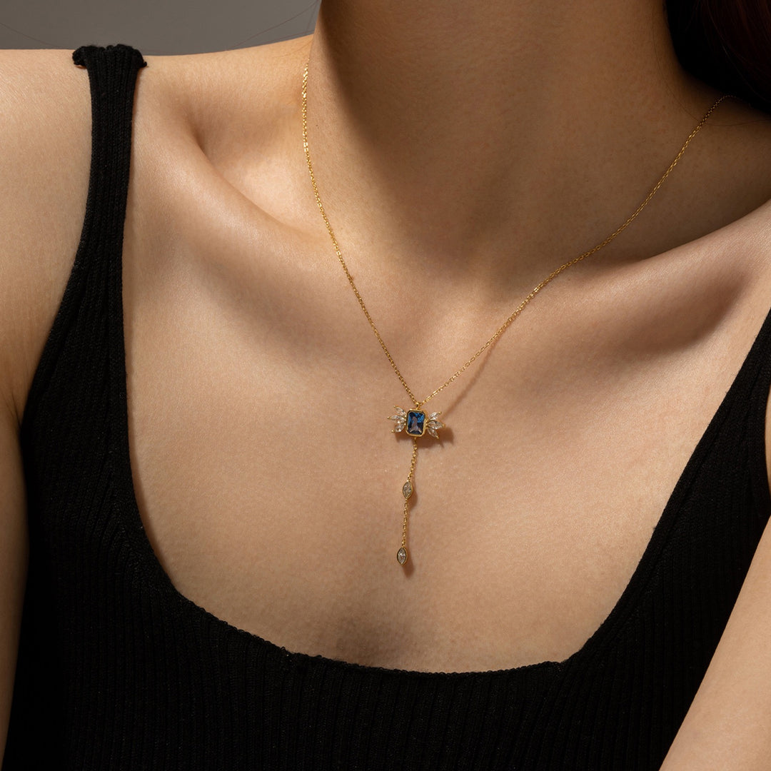 Blue Drop Pendant Necklace