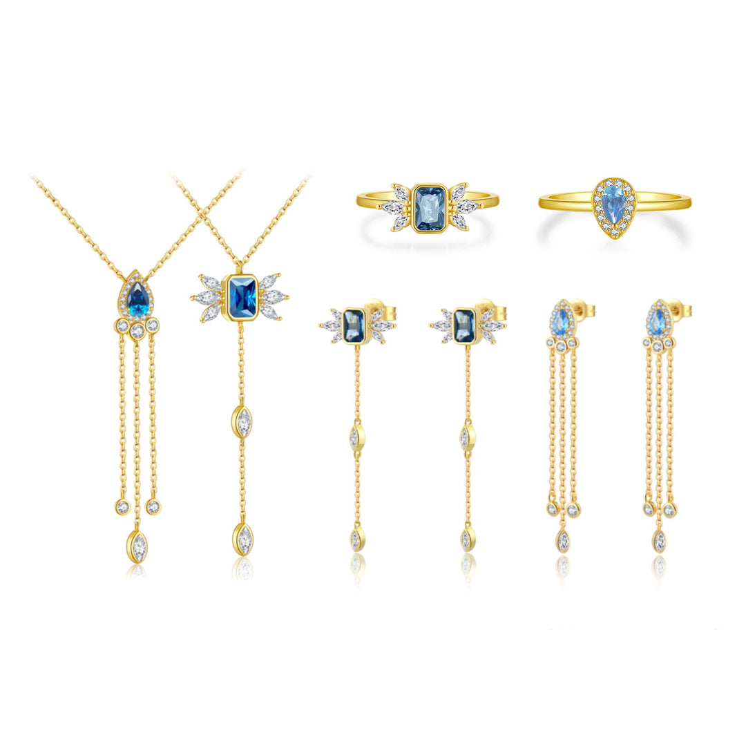 Blue Drop Pendant Necklace