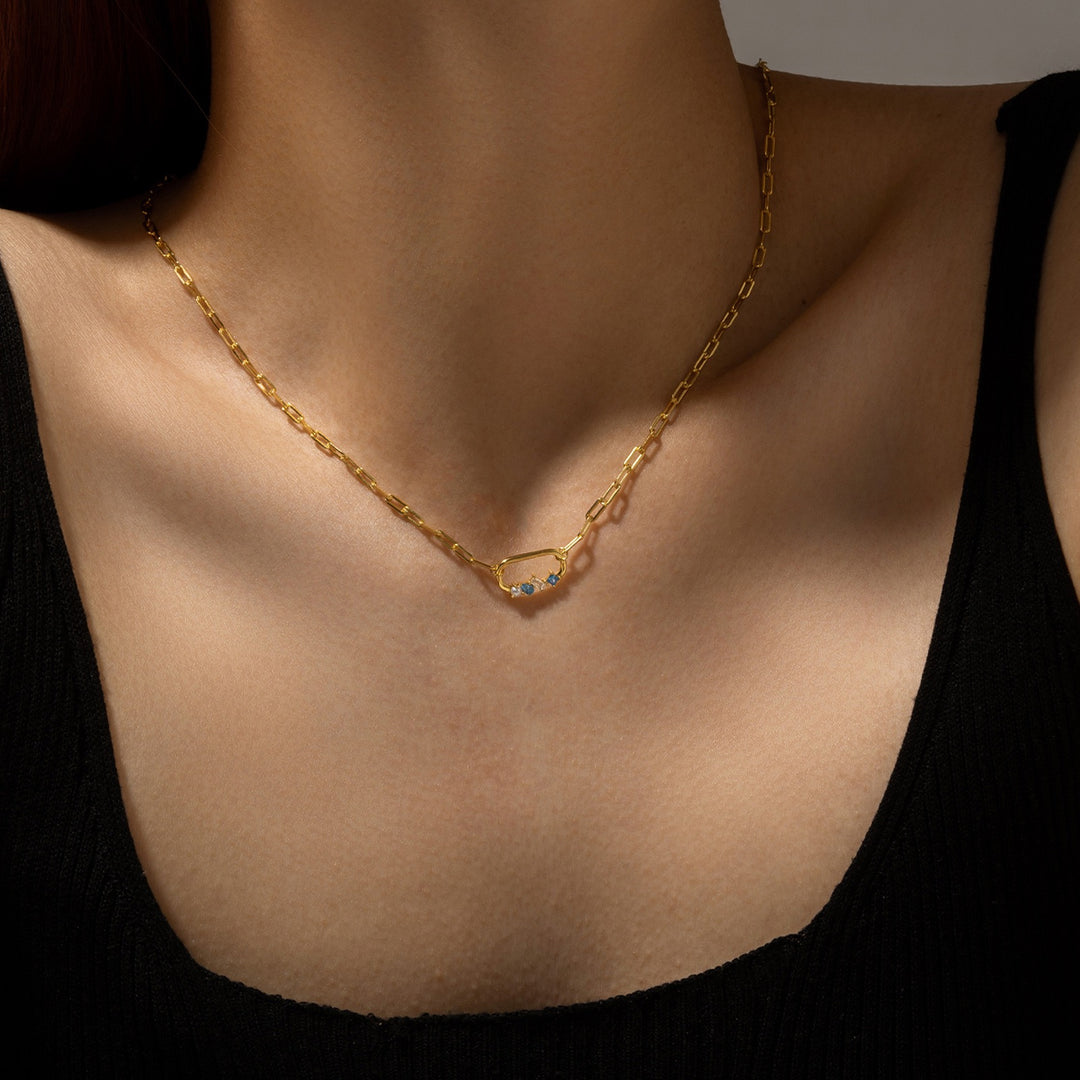 Gem Clasp Chain Necklace