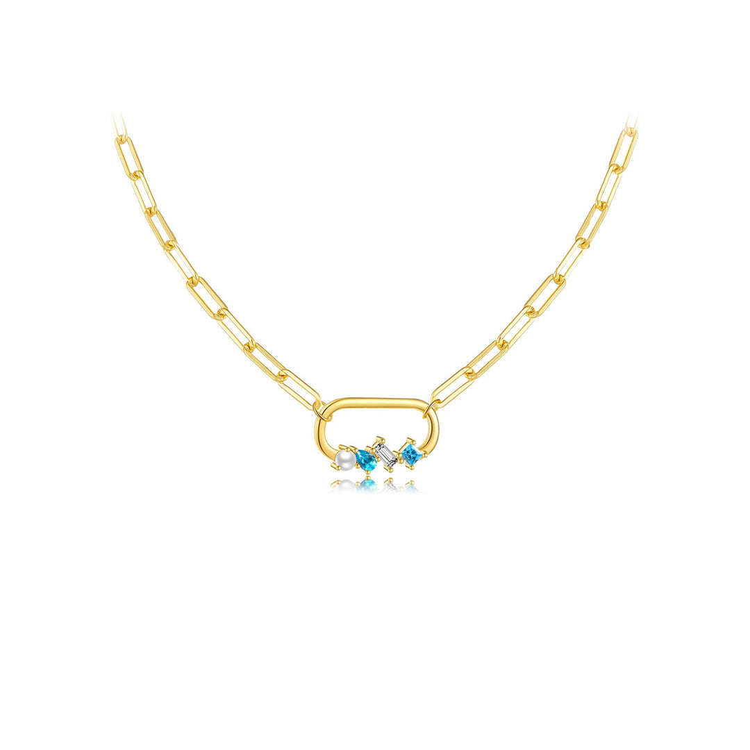 Gem Clasp Chain Necklace